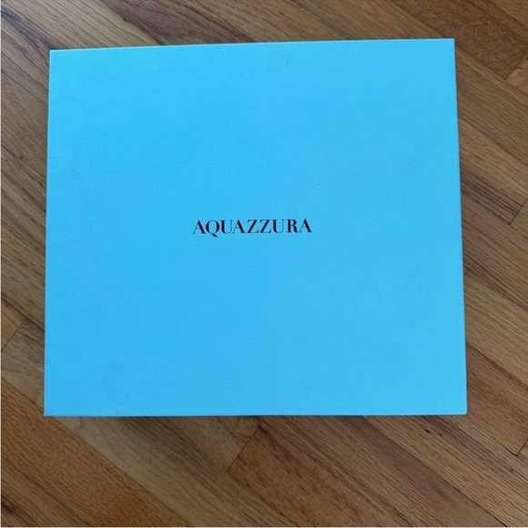 NWT Aquazzura Twist Plateau Sandal in Linen 38.5 - Picture 2 of 6